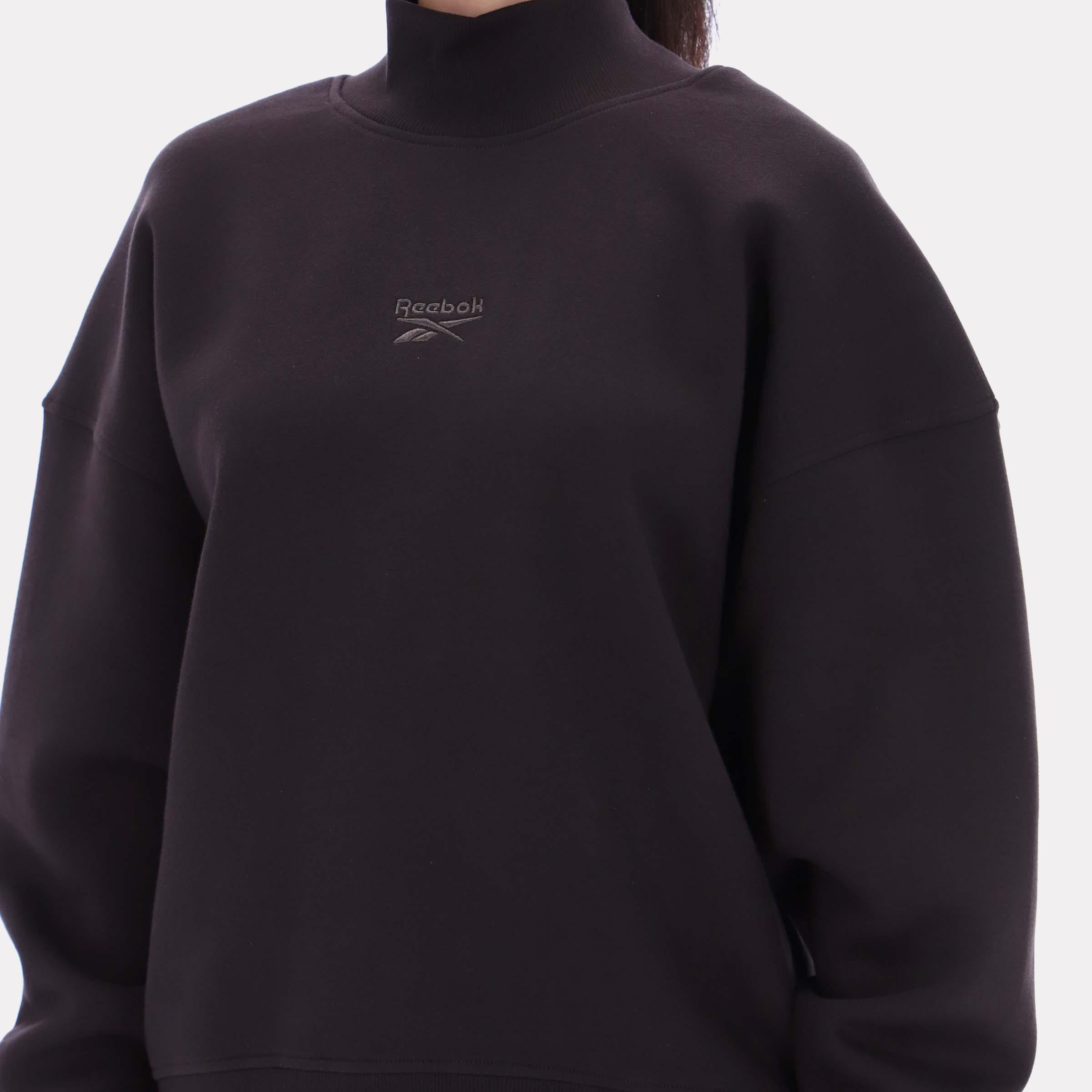 Sweat-shirt à col roulé long Harper pour femme de Reebok Apparel, Reebok Classics App, noir, taille standard.