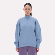 Reebok Women's Harper Longline Roll Neck Sweatshirt  In Leisure Blue REG