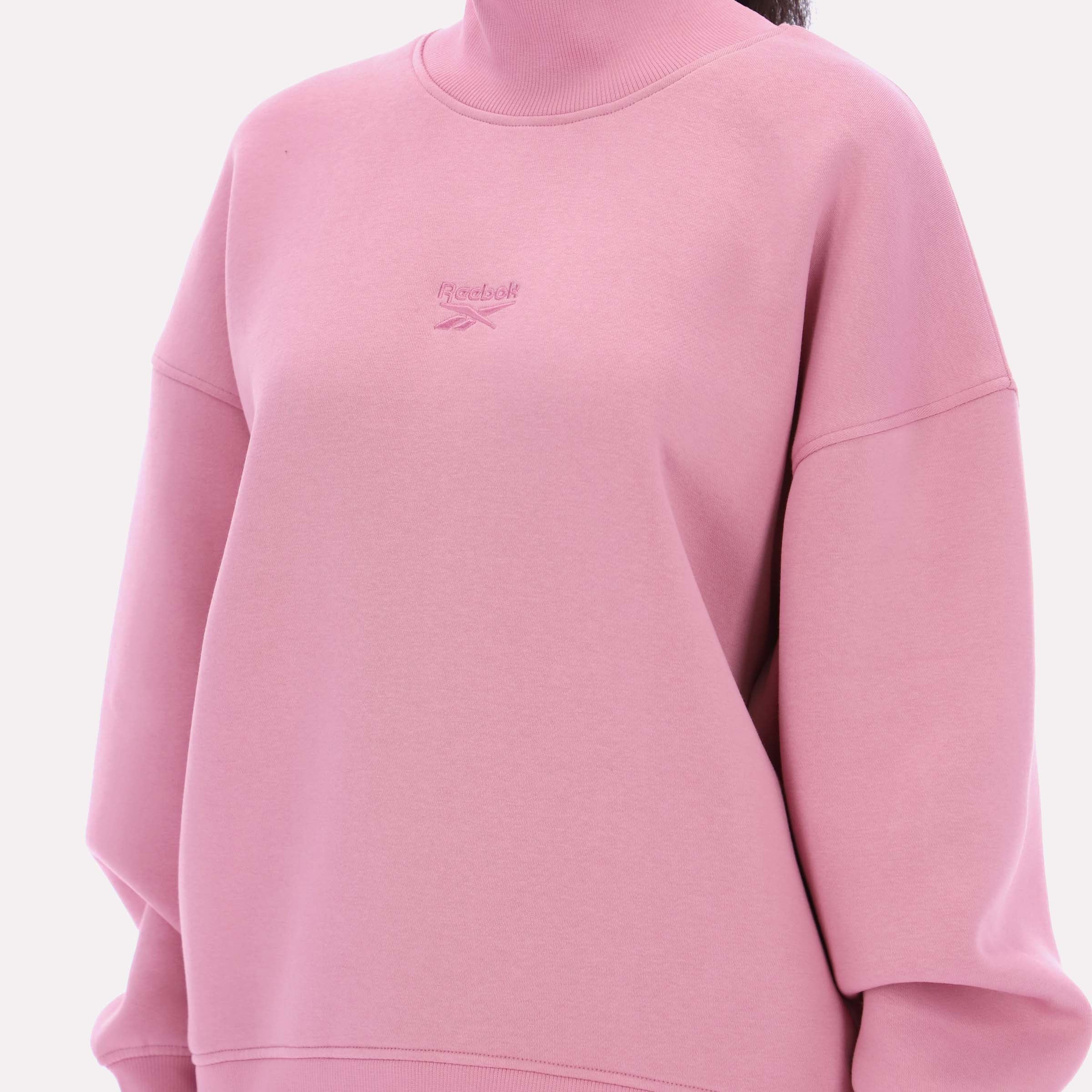 Reebok Women's Harper Longline Roll Neck Sweatshirt  In Dusty Rose REG