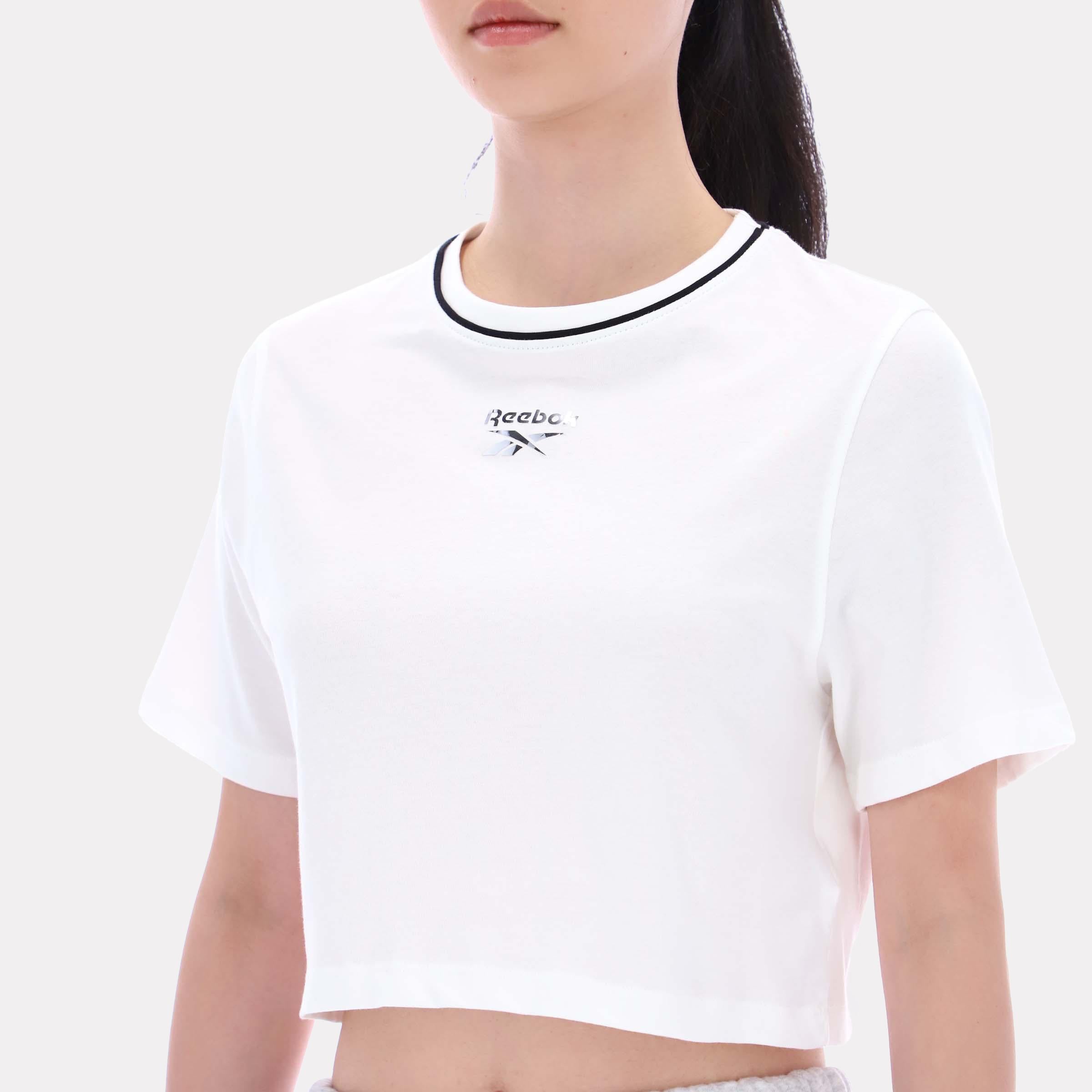 Reebok Apparel  Women's Blakely Crew Neck Cropped Ss Tee Reebok Classics App Women White Reg