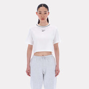 Reebok Women's Blakely Crew Neck Cropped Ss Tee  Reg In Chalk