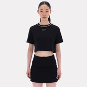 Reebok Women's Blakely Crew Neck Cropped Ss Tee  Reg In Black