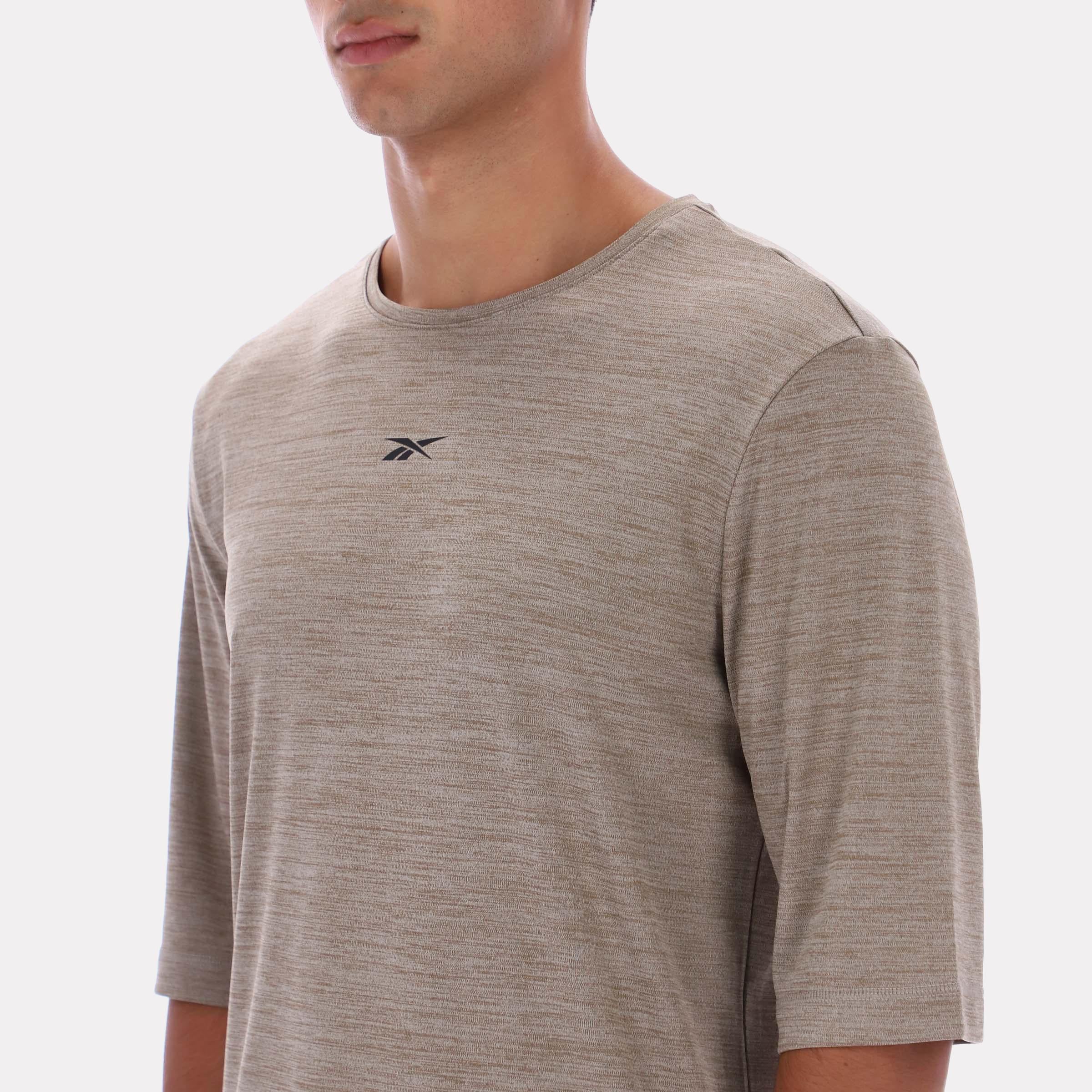 Reebok Apparel  Men's Yoga Relaxed Long Line Tee Reebok Training App Men Gritty Grey Marl Reg