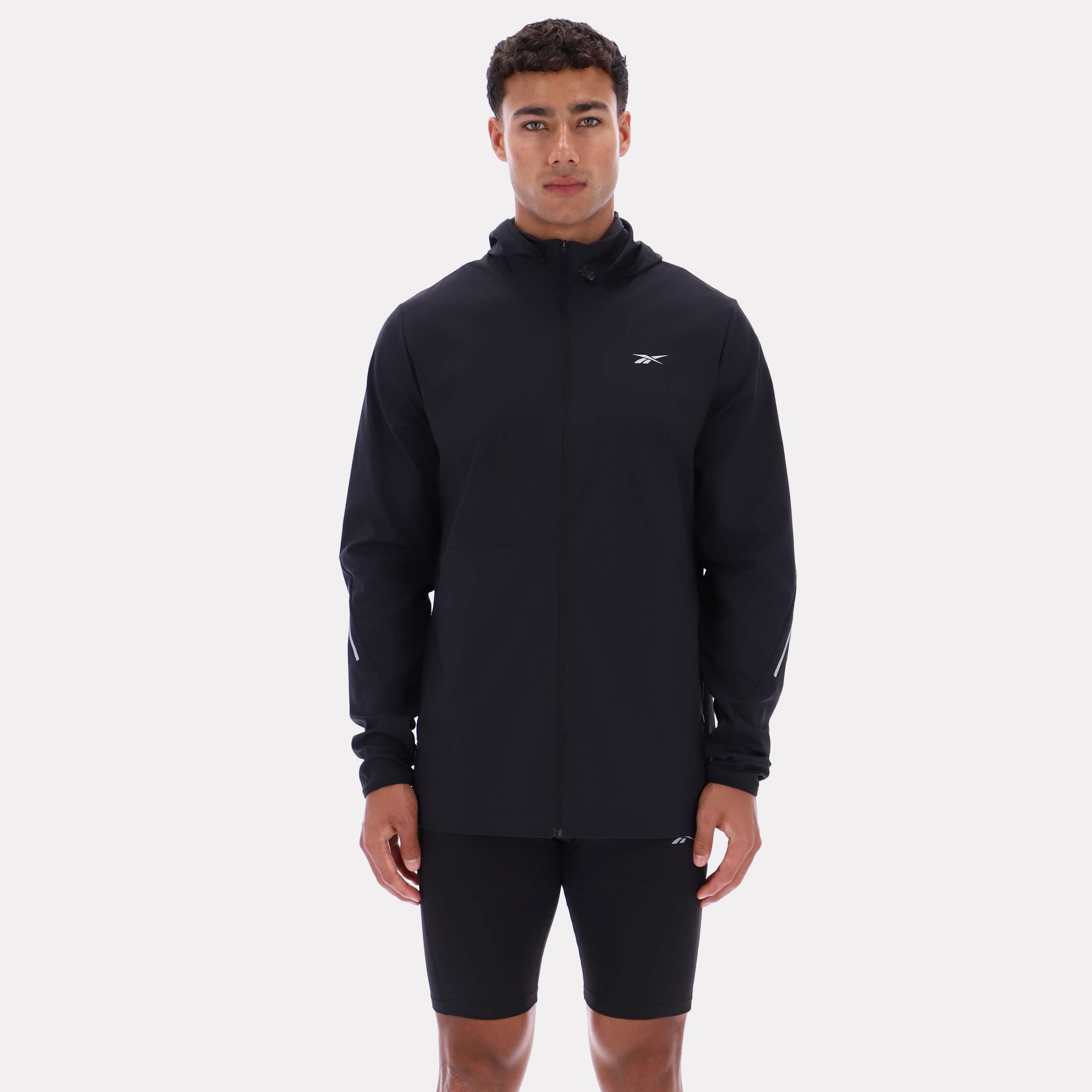 Reebok Men's Miles Running Jacket  In Black REG