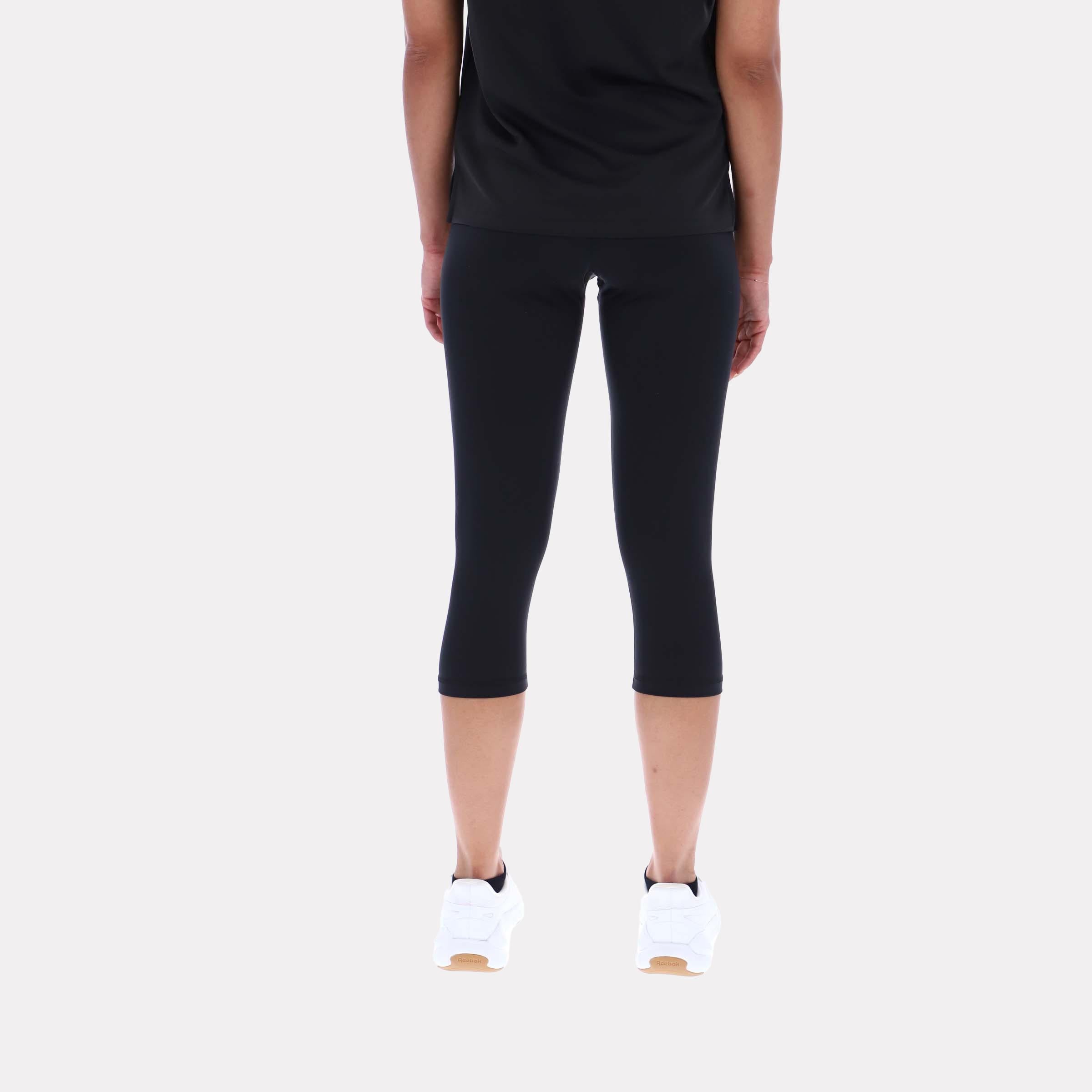 Leggings taille haute Core pour femme de Reebok Apparel, compatibles avec l'application Reebok Training pour femme, noirs (modèle standard).