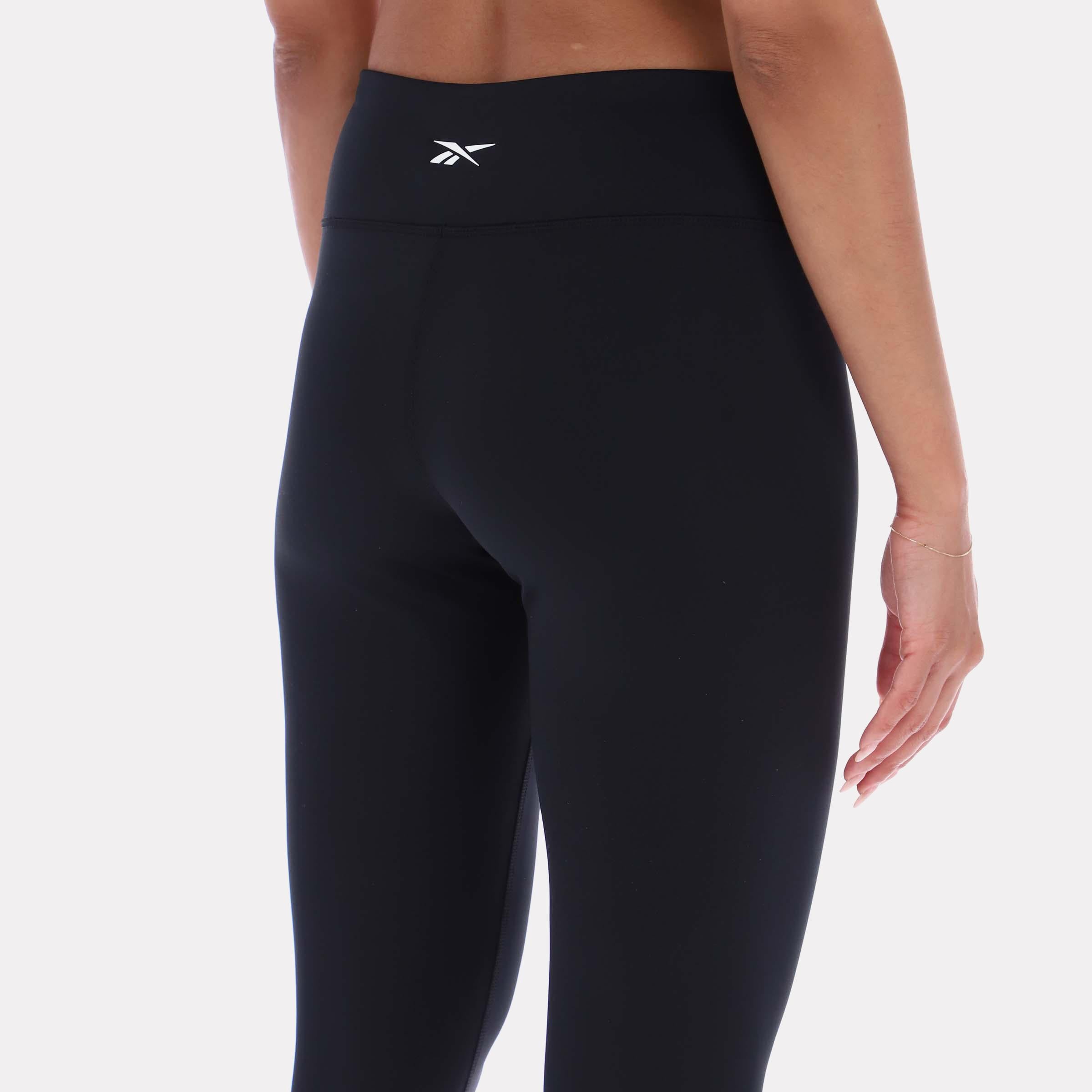 Leggings taille haute Core pour femme de Reebok Apparel, compatibles avec l'application Reebok Training pour femme, noirs (modèle standard).