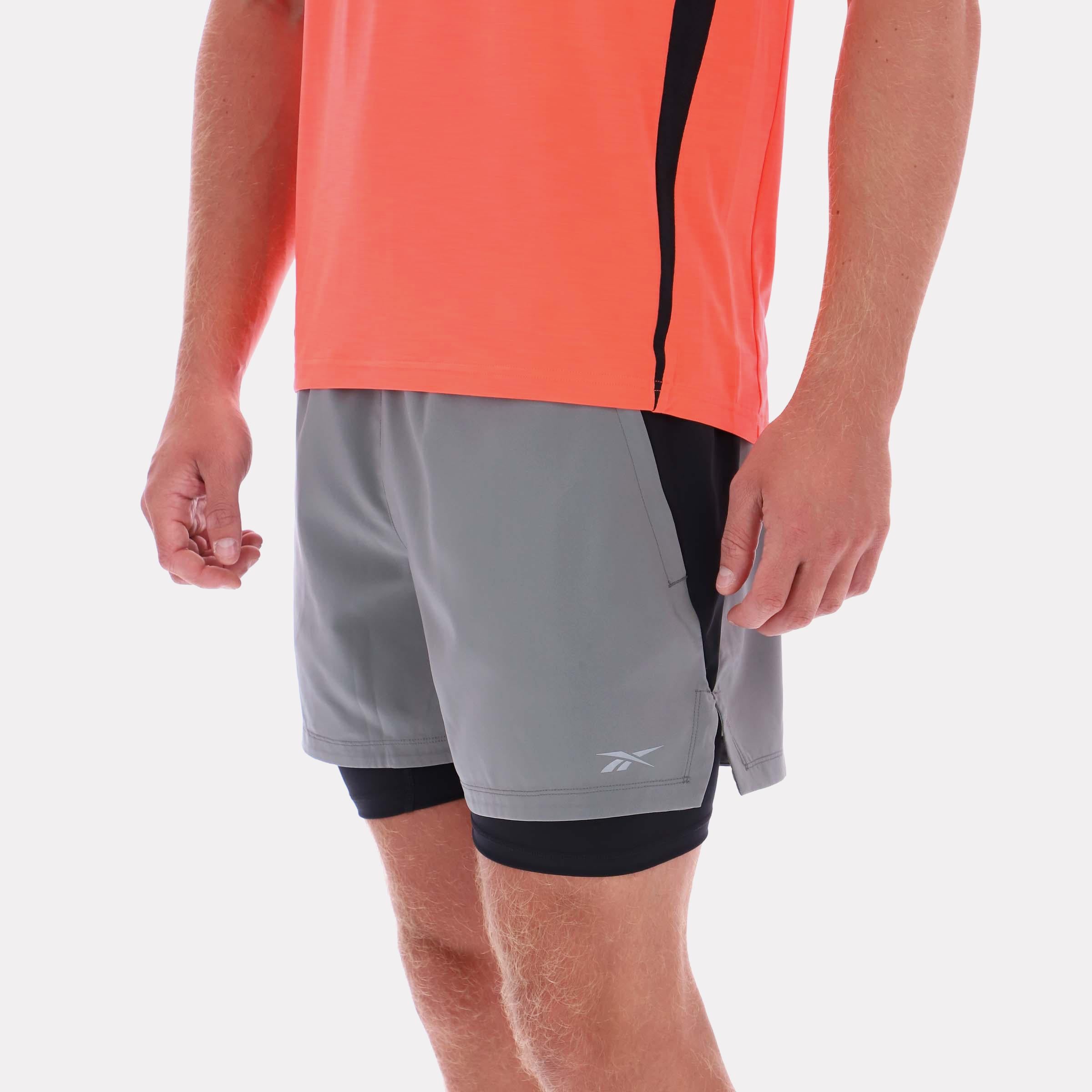 Reebok Apparel  Men's 2 In 1 Running Short Grey Reg