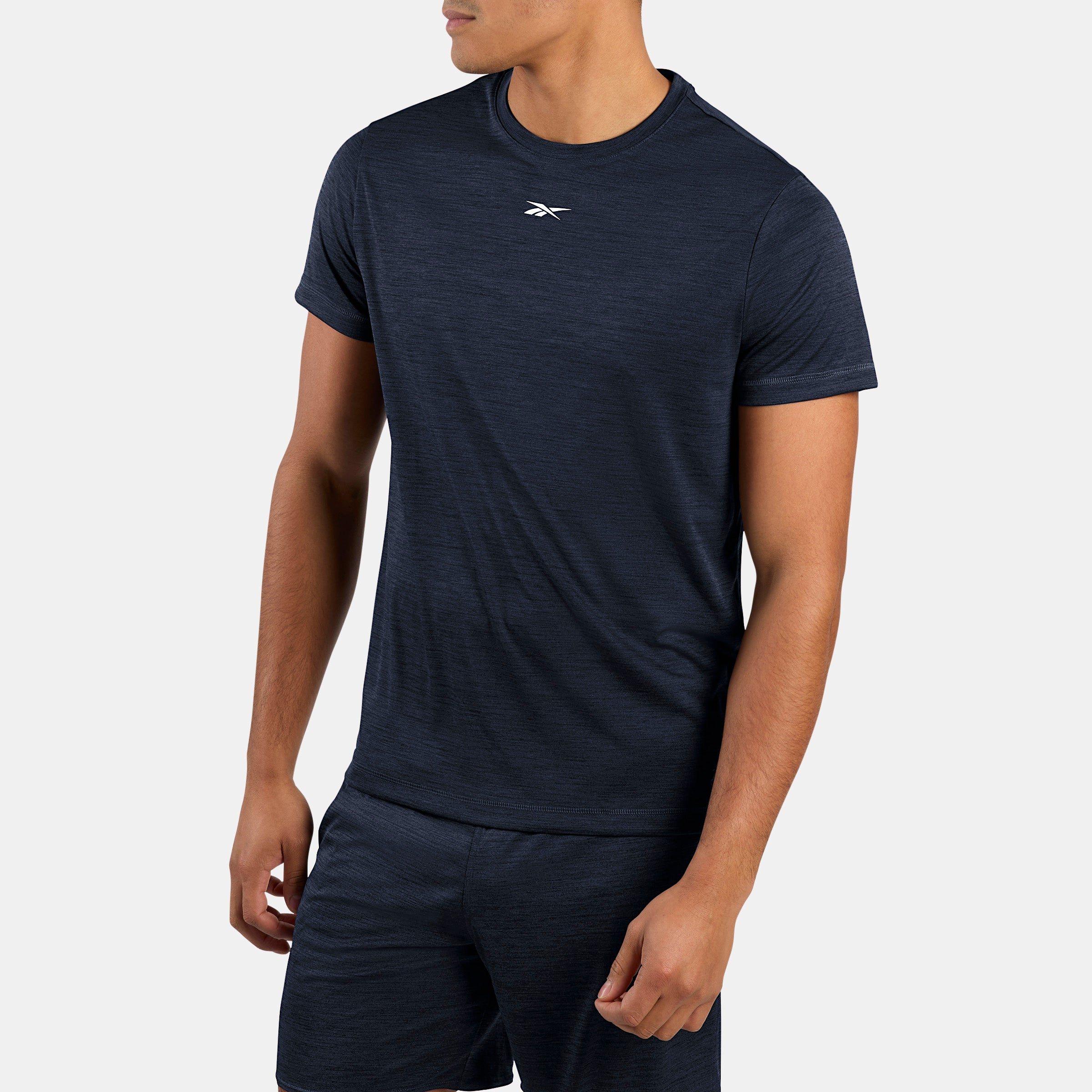 Reebok Men's Id Train Melange Tech Tee  In Navy REG