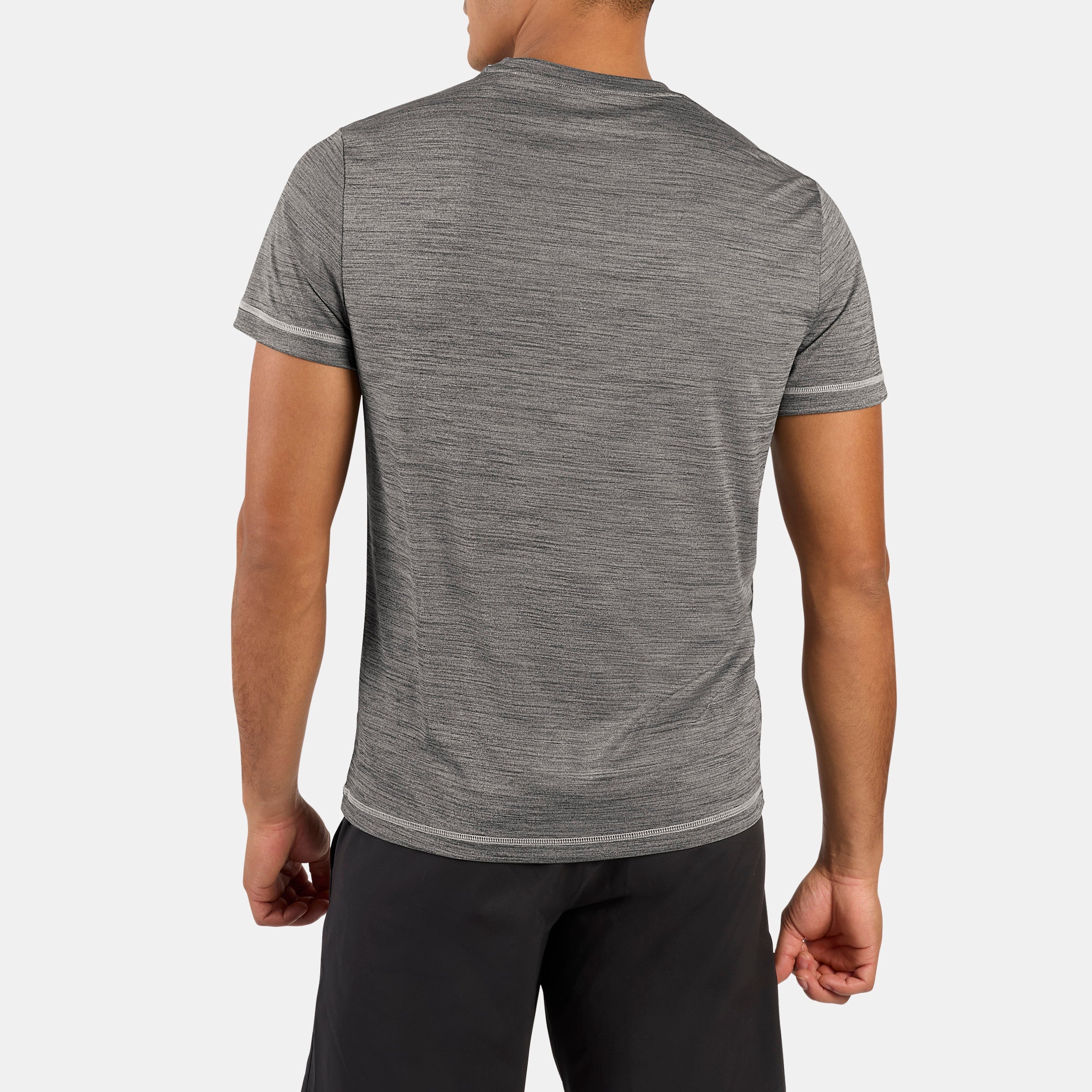 Reebok Men's Id Train Melange Tech Tee  In Light Grey Marl REG