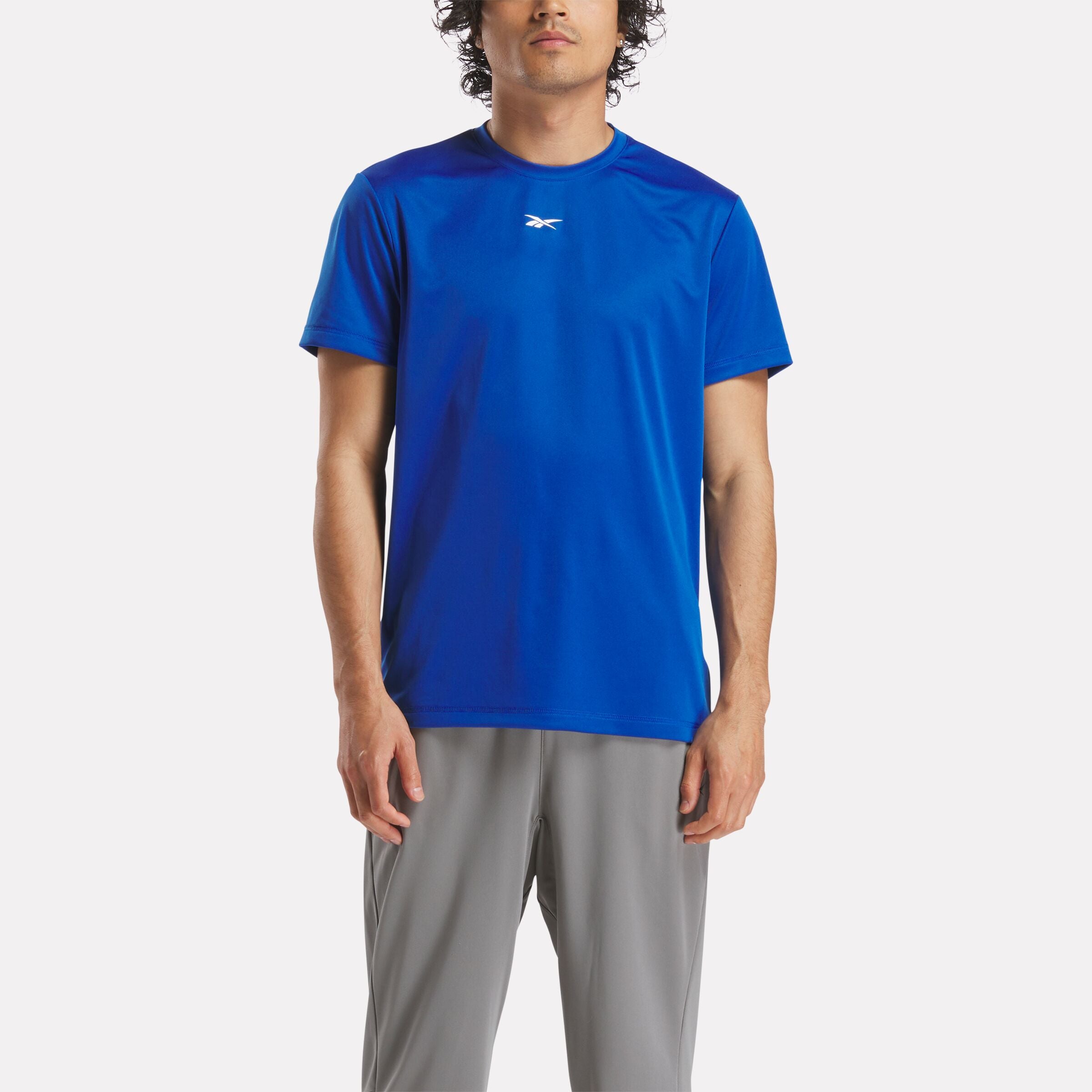 Reebok Men's Id Train Ss Tech Tee  Reg In Blue
