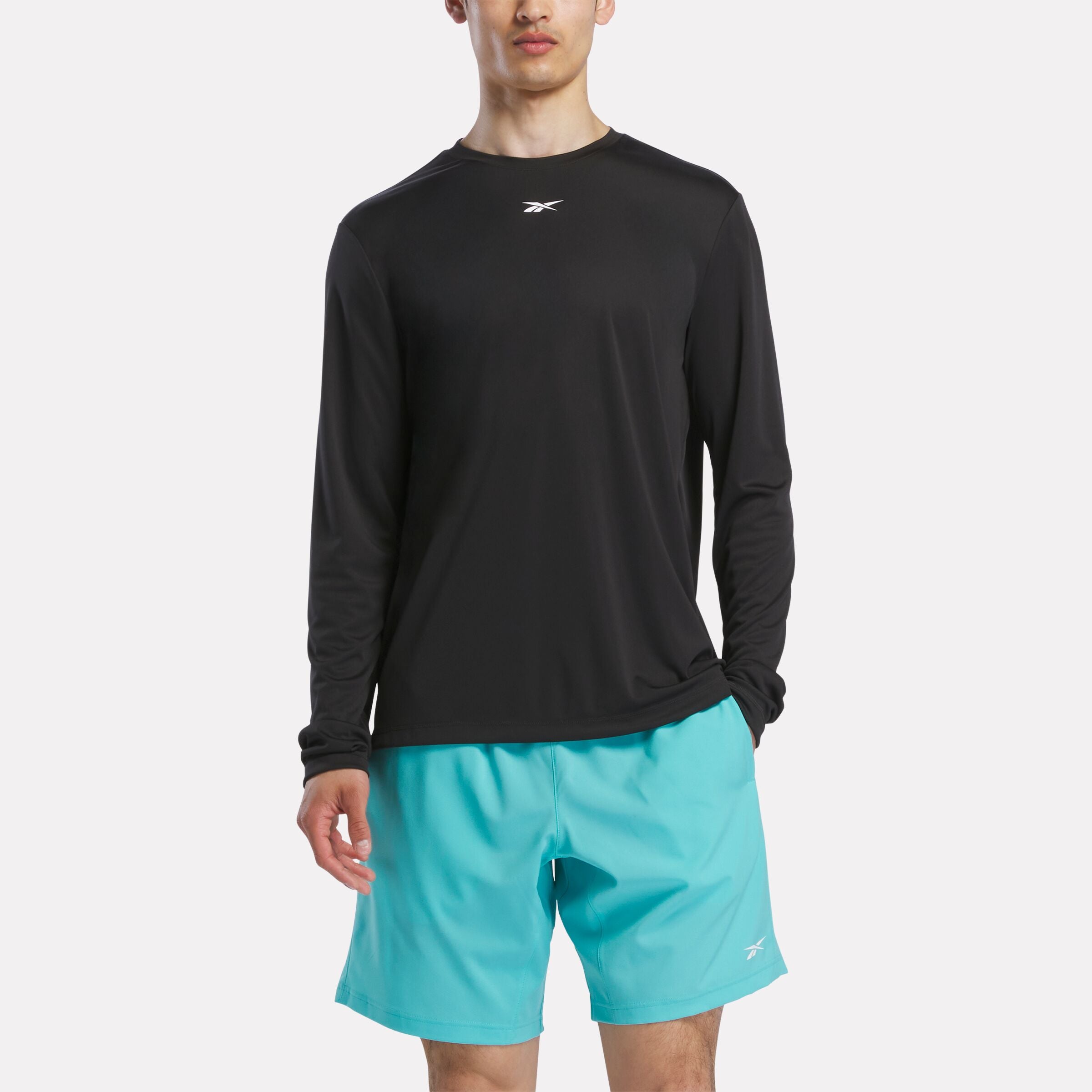 Reebok Men's Id Train Ls Tech Tee  In Black REG