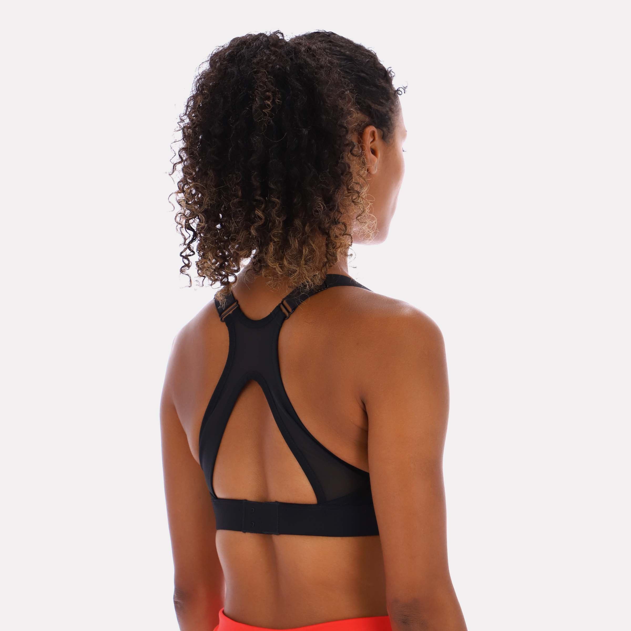 Reebok Women's Lux Front-Zip High Impact Bra  In Black REG