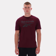 T-shirt à manches courtes et grand logo Chad pour homme de Reebok Apparel, rouge, taille standard.