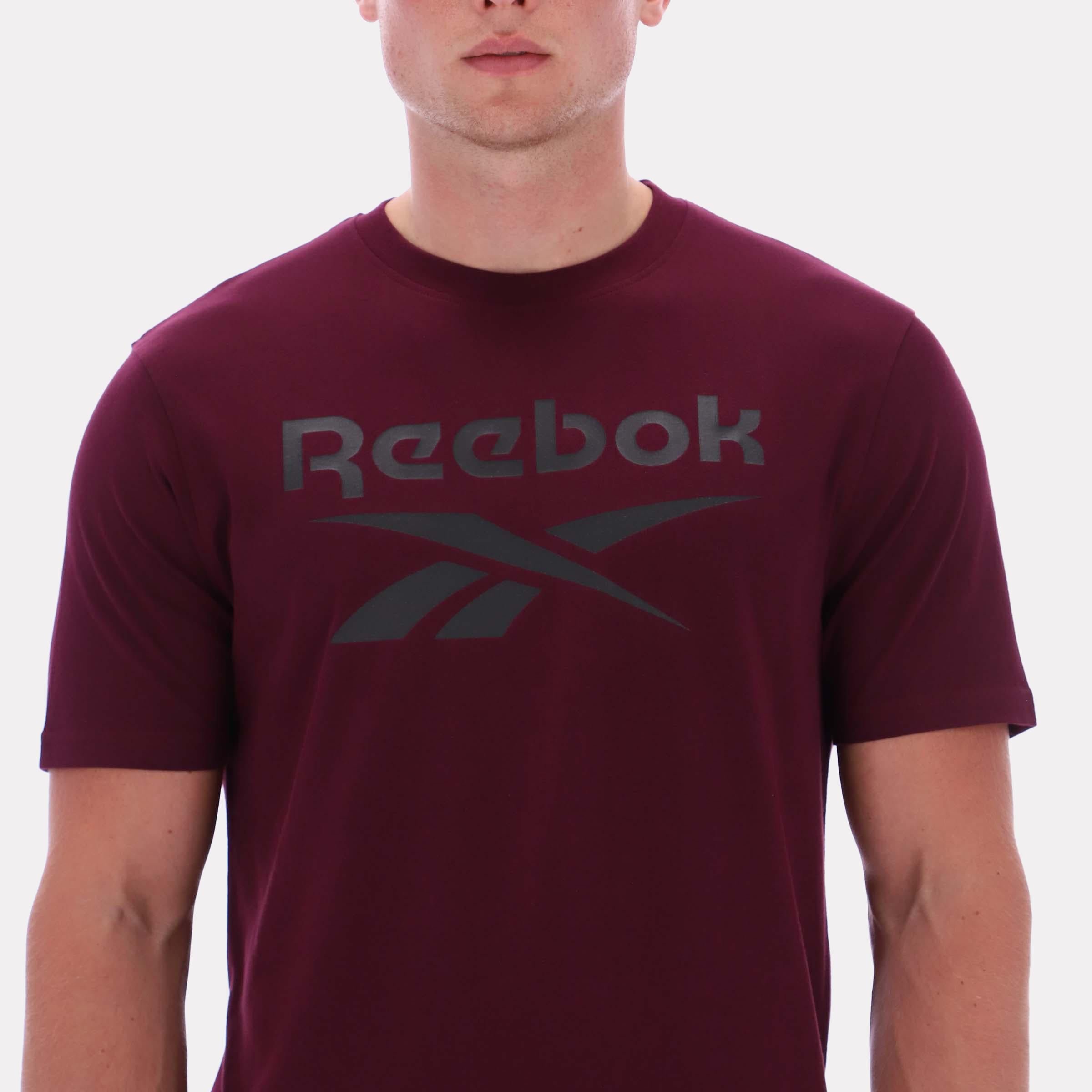 T-shirt à manches courtes et grand logo Chad pour homme de Reebok Apparel, rouge, taille standard.