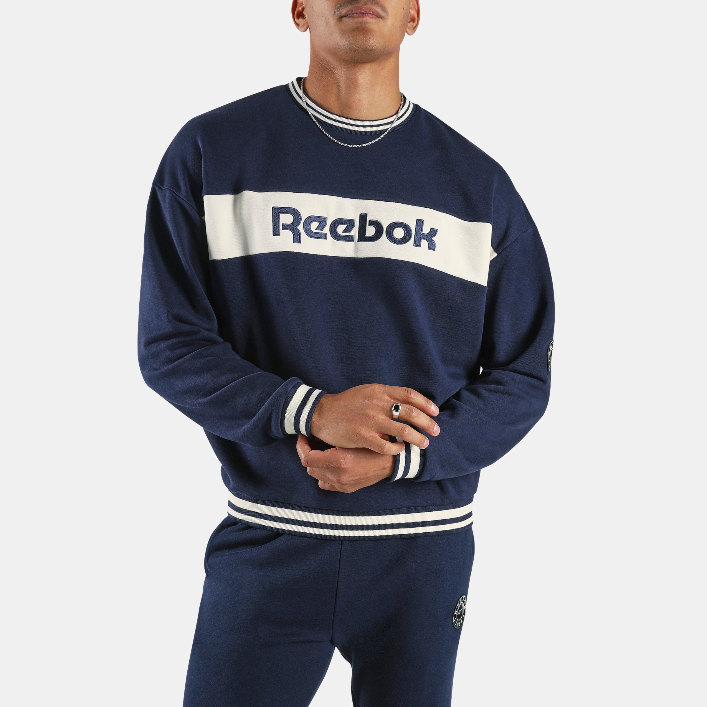 Reebok Men's Lawn Club Crew Sweat  In Navy REG