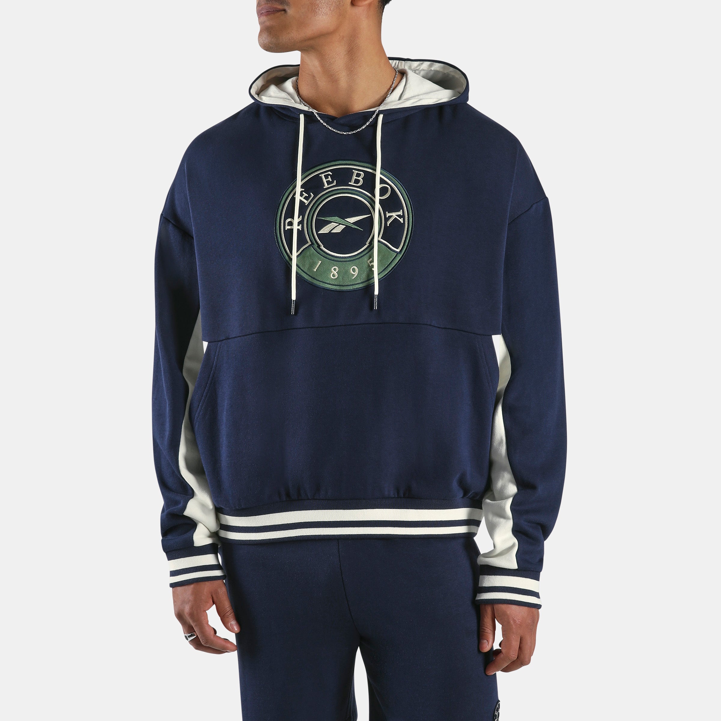 Reebok Men's Lawn Club French Terry Hoodie  In Navy REG