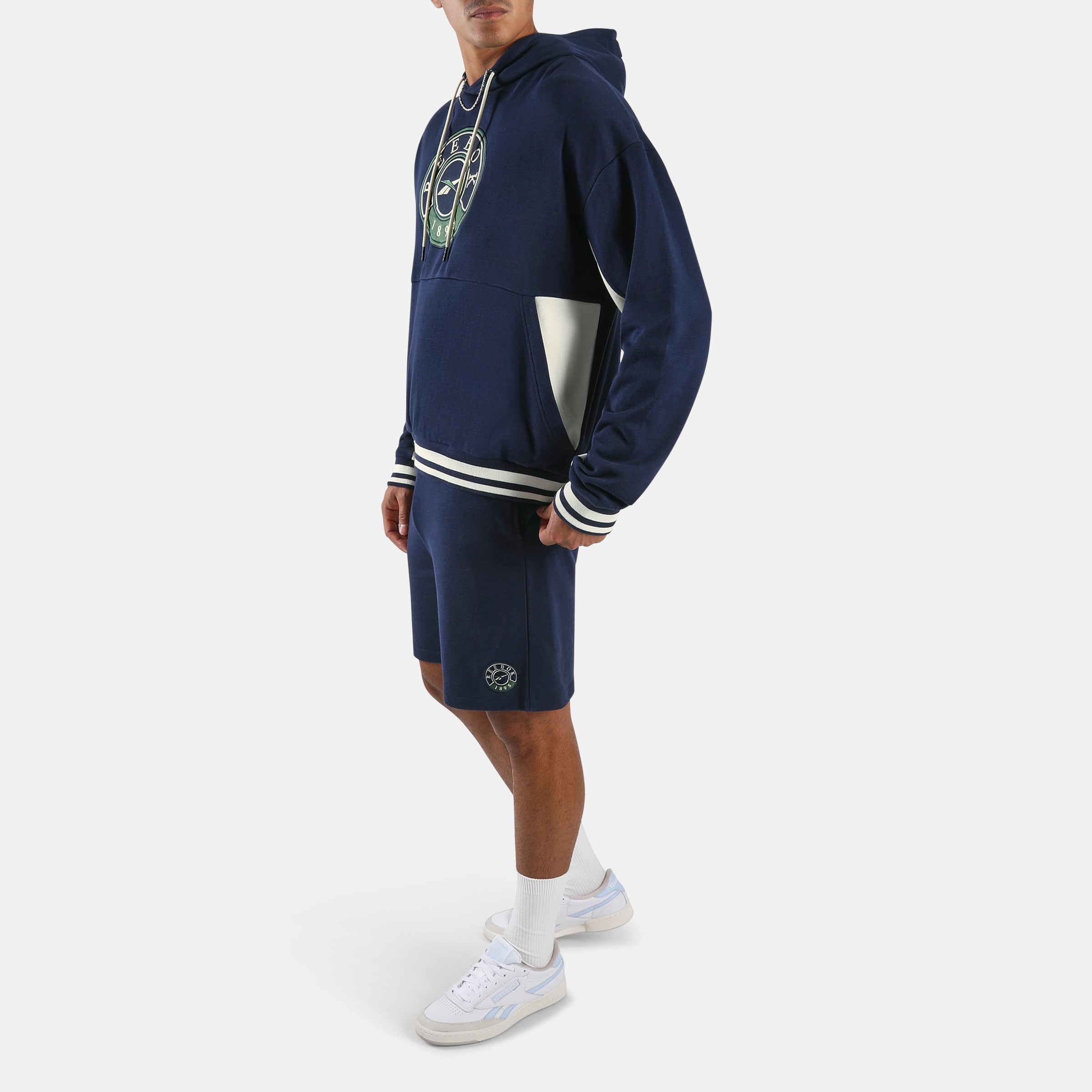 Reebok Men's Lawn Club French Terry Hoodie  In Navy REG