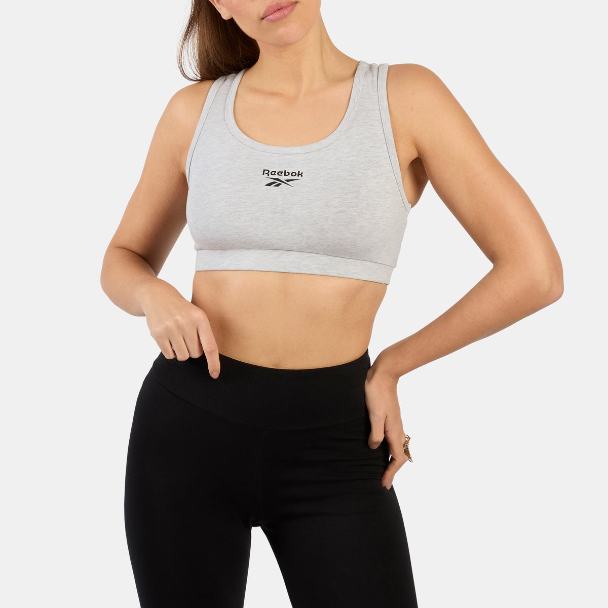 Reebok Women's Id Cotton Bralette  In Silver REG