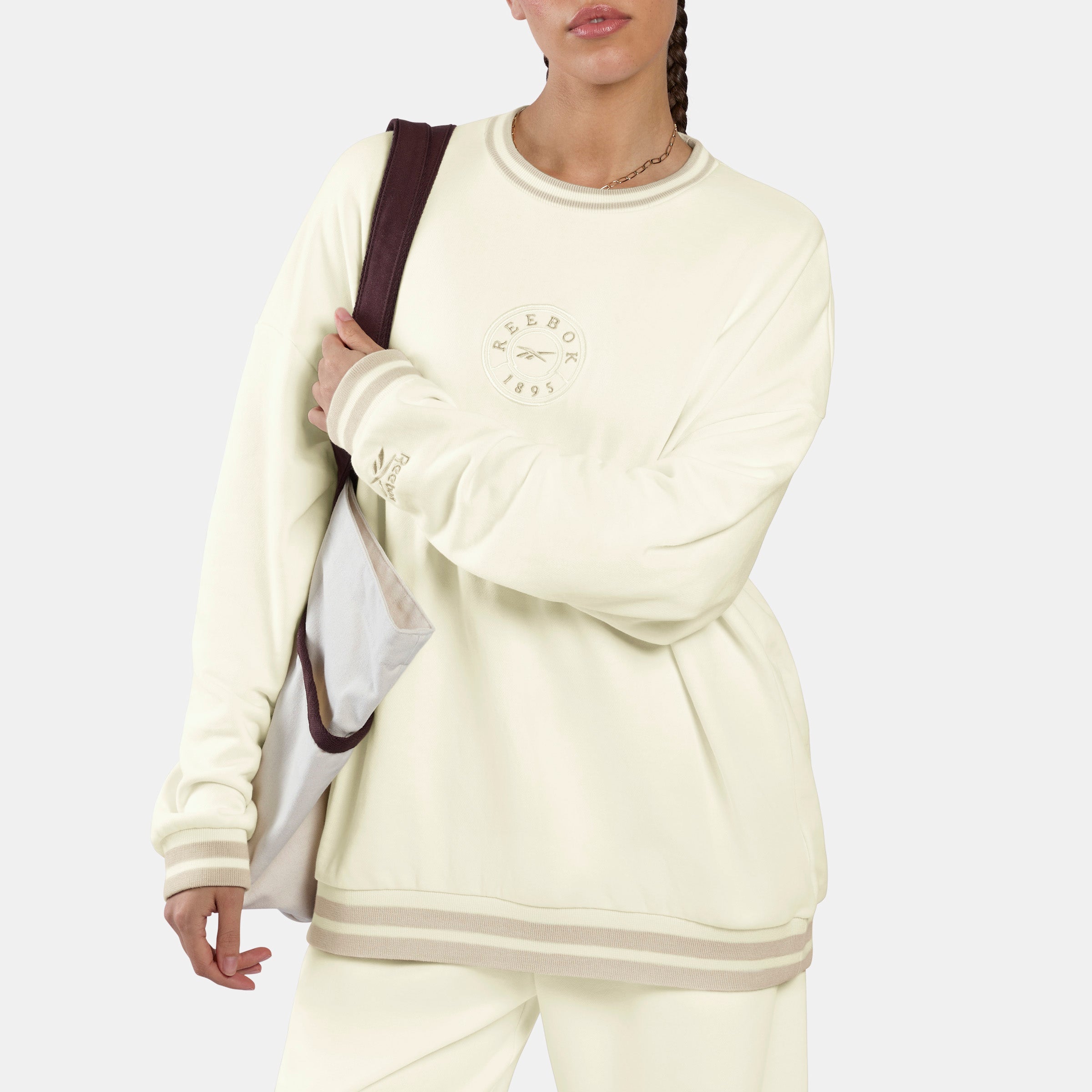 Reebok Women's Lawn Club Crew Sweatshirt  In Chalk REG