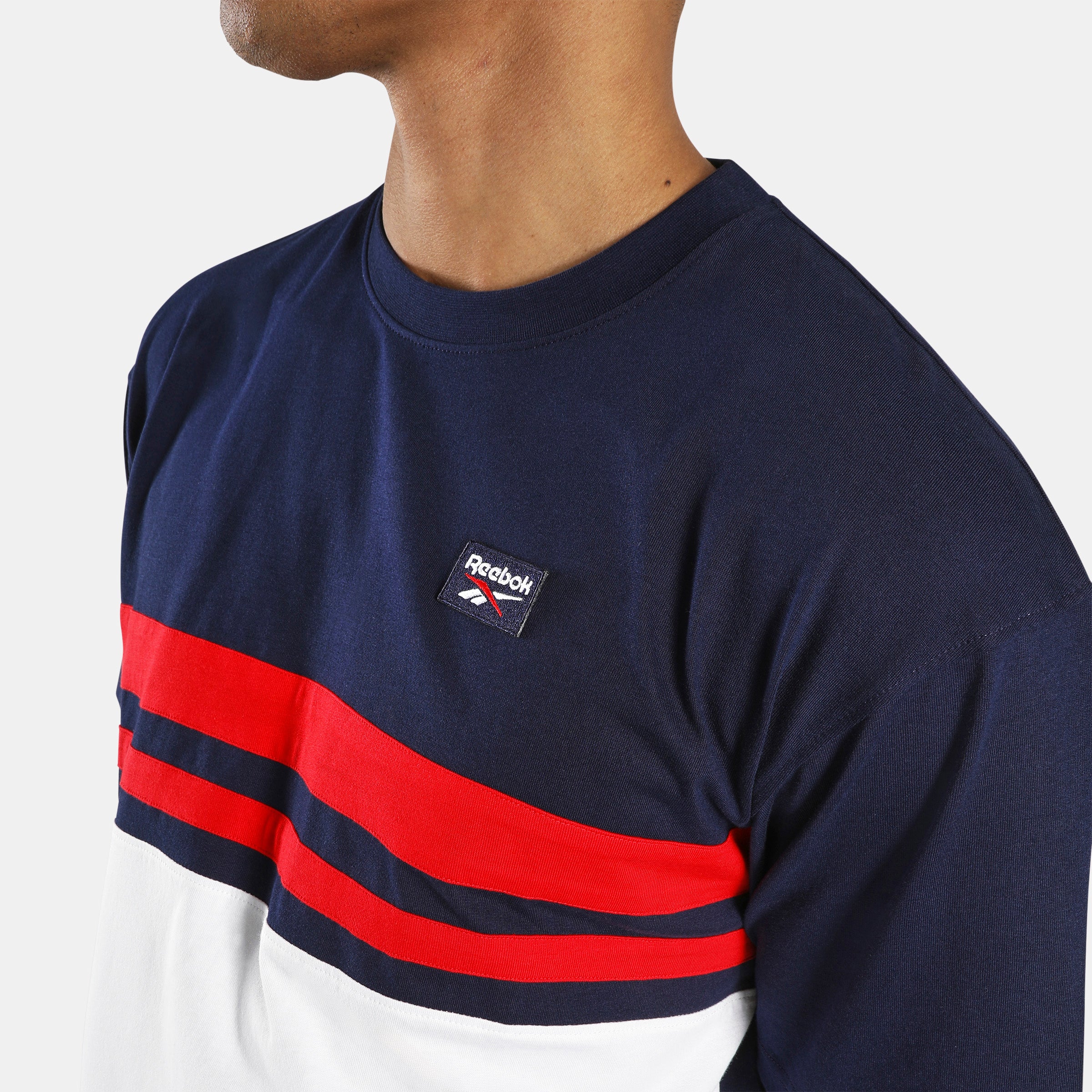 Reebok Men's Heritage Cut & Sew T-Shirt  In Navy REG