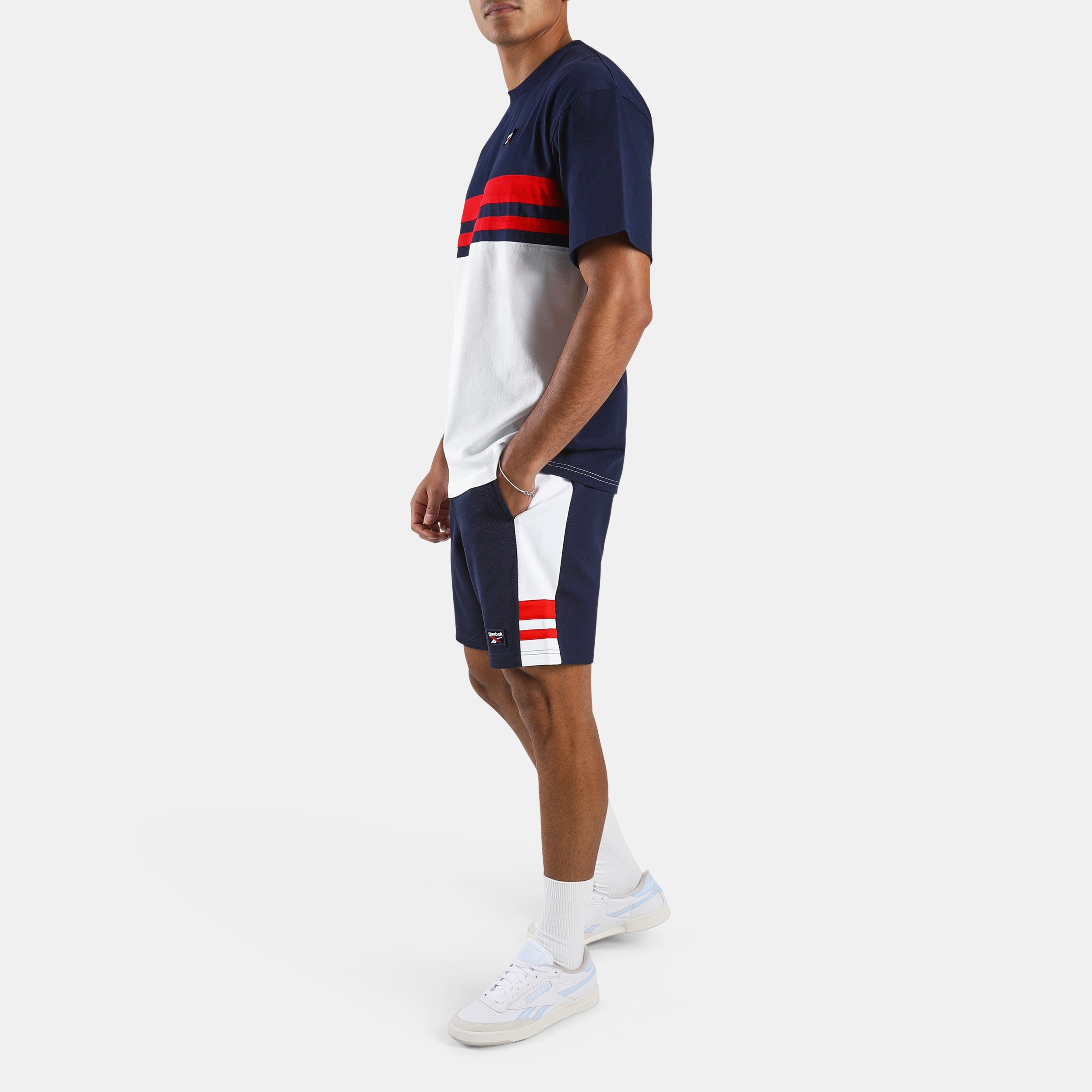 Reebok Men's Heritage Cut & Sew T-Shirt  In Navy REG