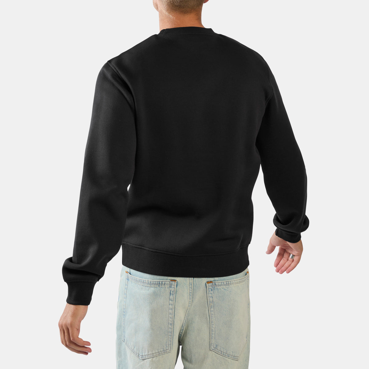 Reebok Men's Id 2-Colour Logo Fleece Crew Sweatshirt  In Black REG