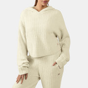 Reebok Women's Elevated Athletic Cable Knit Hoodie  In Linen REG