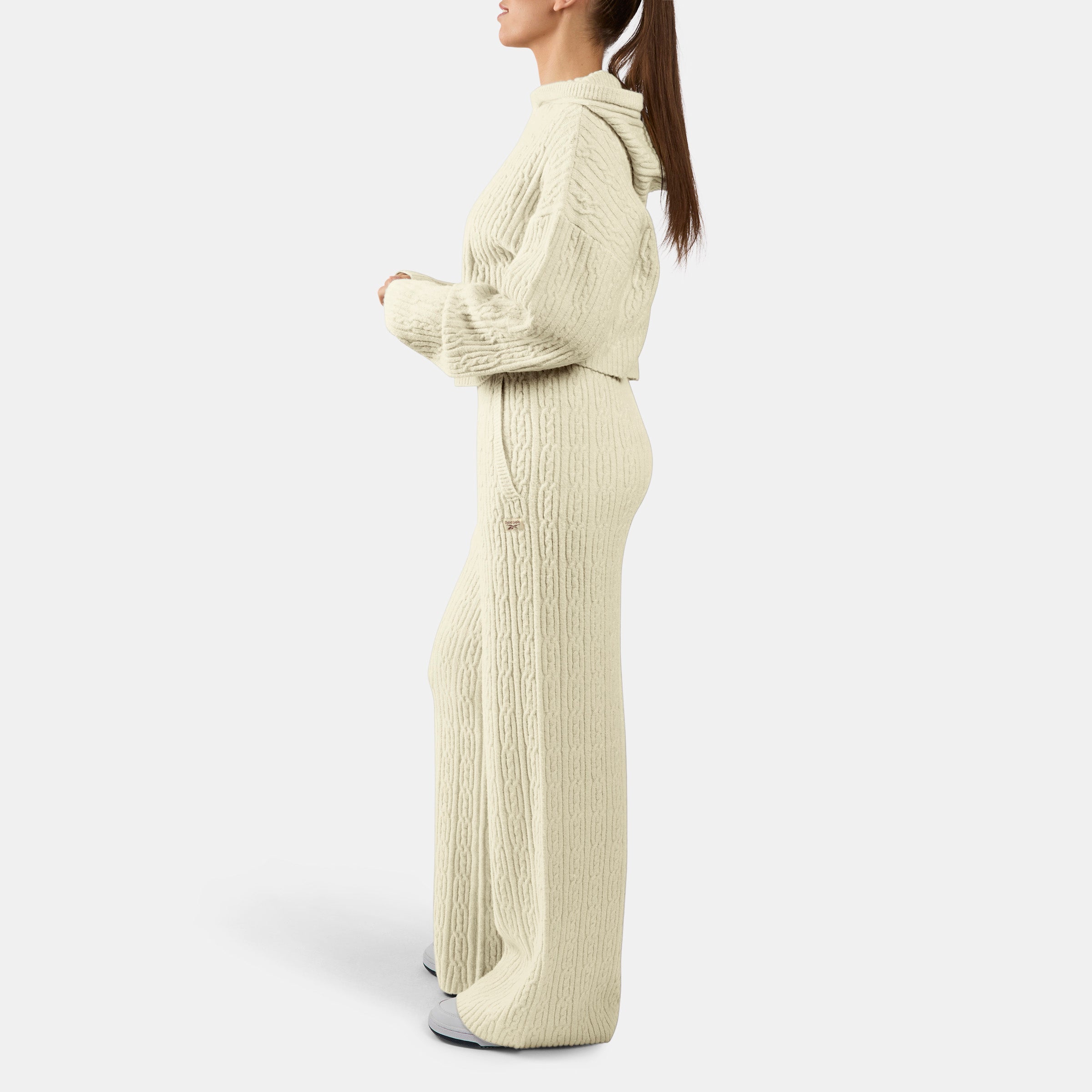 Reebok Women's Elevated Athletic Cable Knit Track Pants  In Linen REG