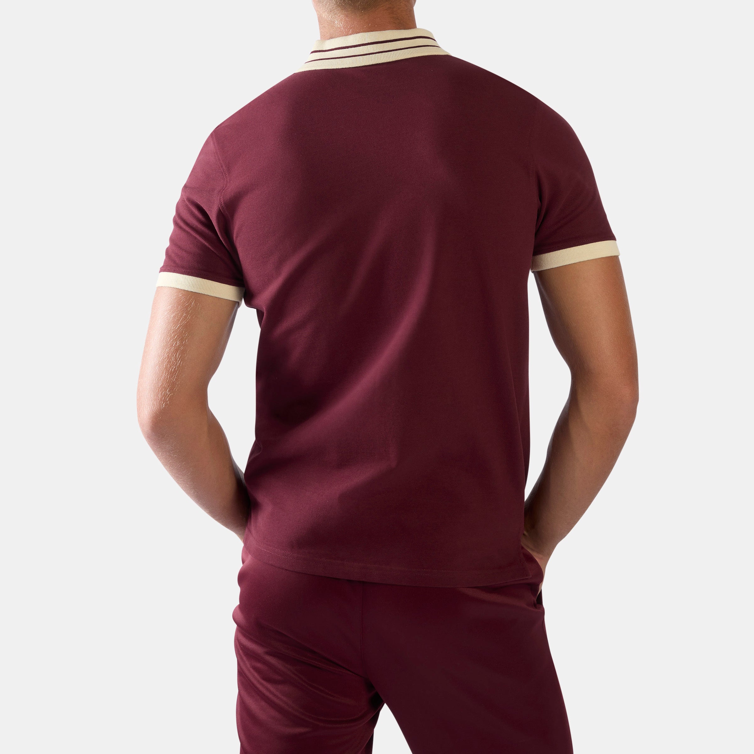 Reebok Men's Heritage Panelled Pique Polo Shirt  In Red REG