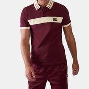 Reebok Men's Heritage Panelled Pique Polo Shirt  In Red REG