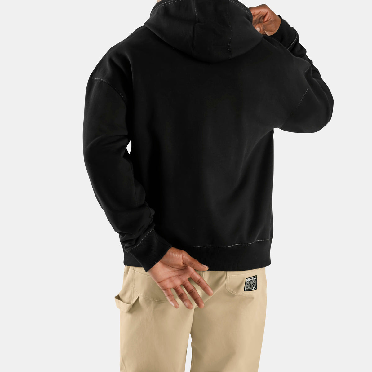 Reebok Men's Workwear Patch Logo Hoodie  In Black REG