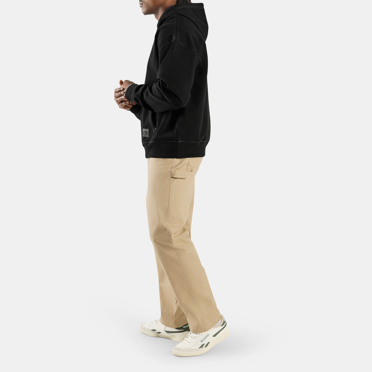 Reebok Men's Workwear Patch Logo Hoodie  In Black REG