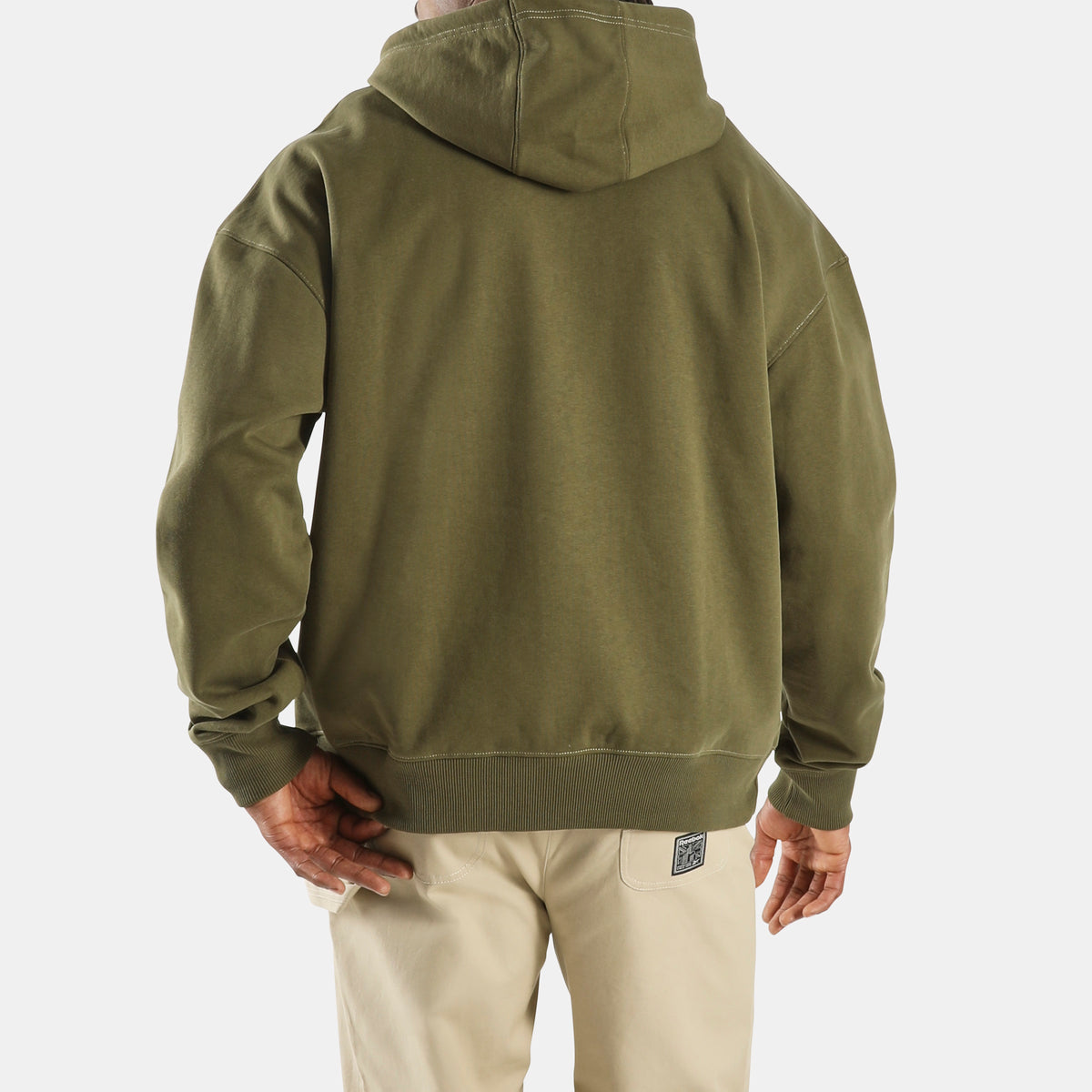 Reebok Men's Workwear Patch Logo Hoodie  In Olive REG
