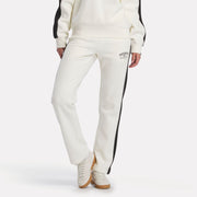 Reebok Women's Id Panel Play Fleece Open Hem Pants  In Chalk REG