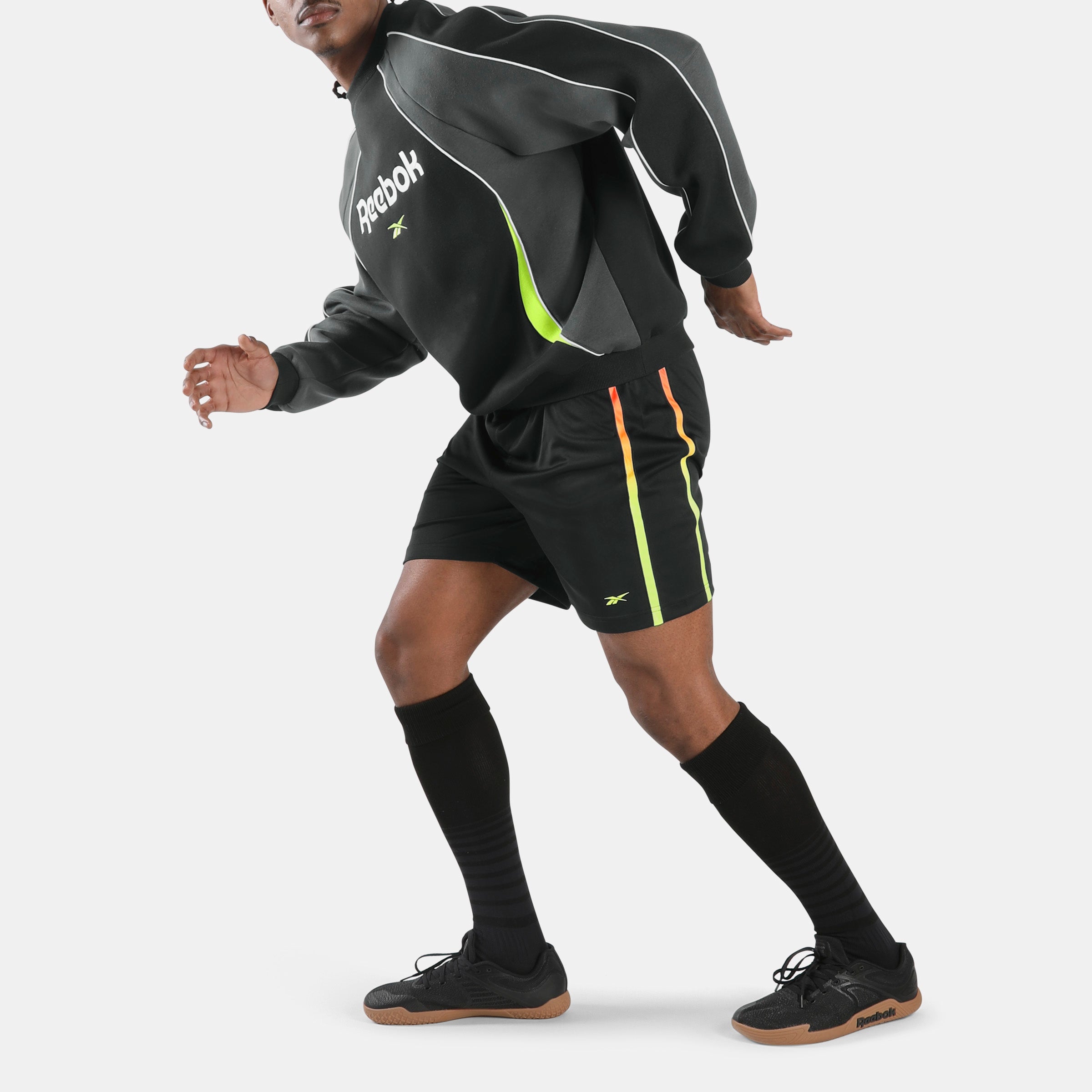 Reebok Men's Sidewinder Football Crewneck Sweatshirt  In Black/Grey REG
