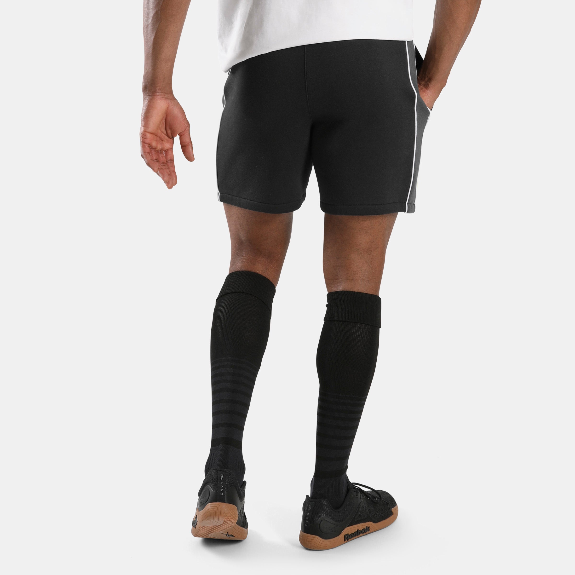 Reebok Men's Sidewinder Football Sweat 7" Shorts  In Black/Grey REG