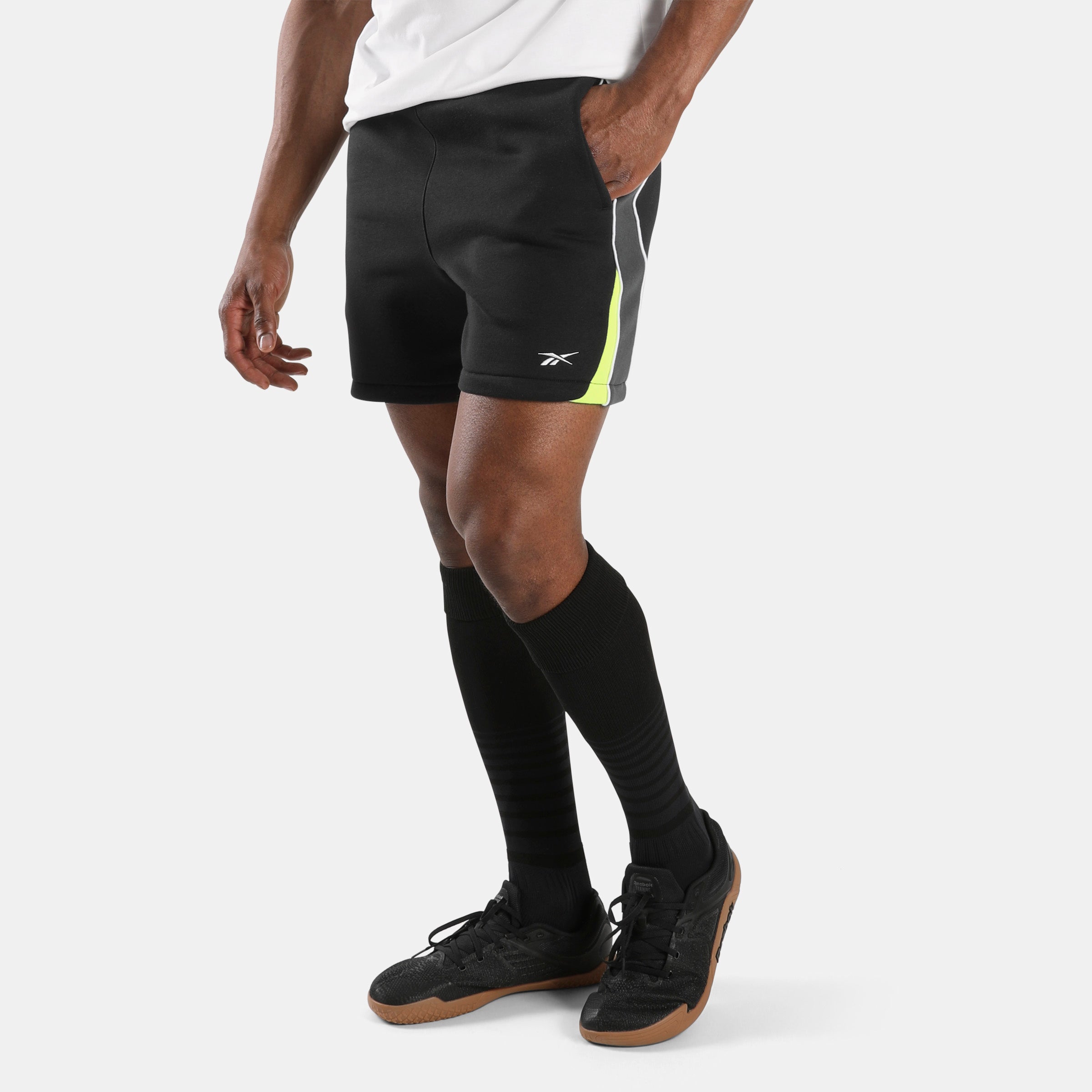 Reebok Men's Sidewinder Football Sweat 7" Shorts  In Black/Grey REG