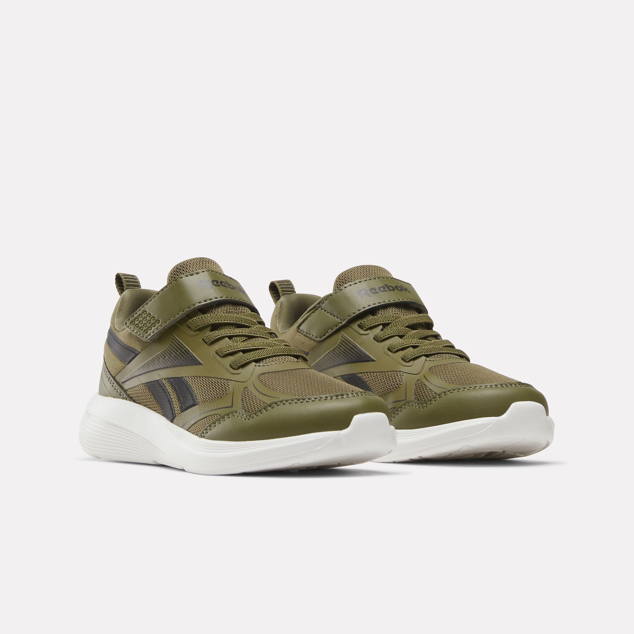 Reebok Boy's' Rush Runner 6.0 Elastic Lace Top Strap Child  In Olive M