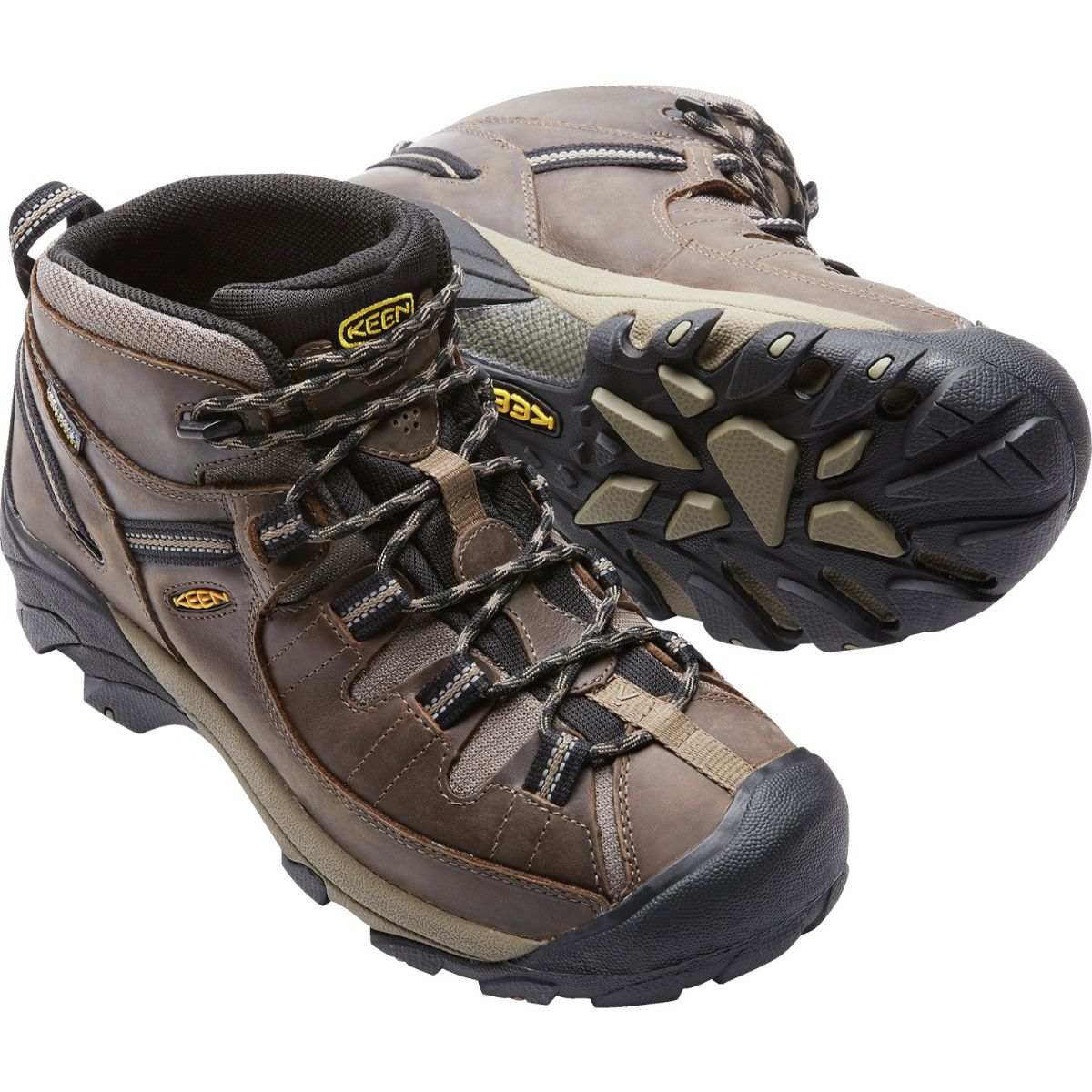 Keen Men's Targhee II Mid Wide WP in Shitake/Brindle