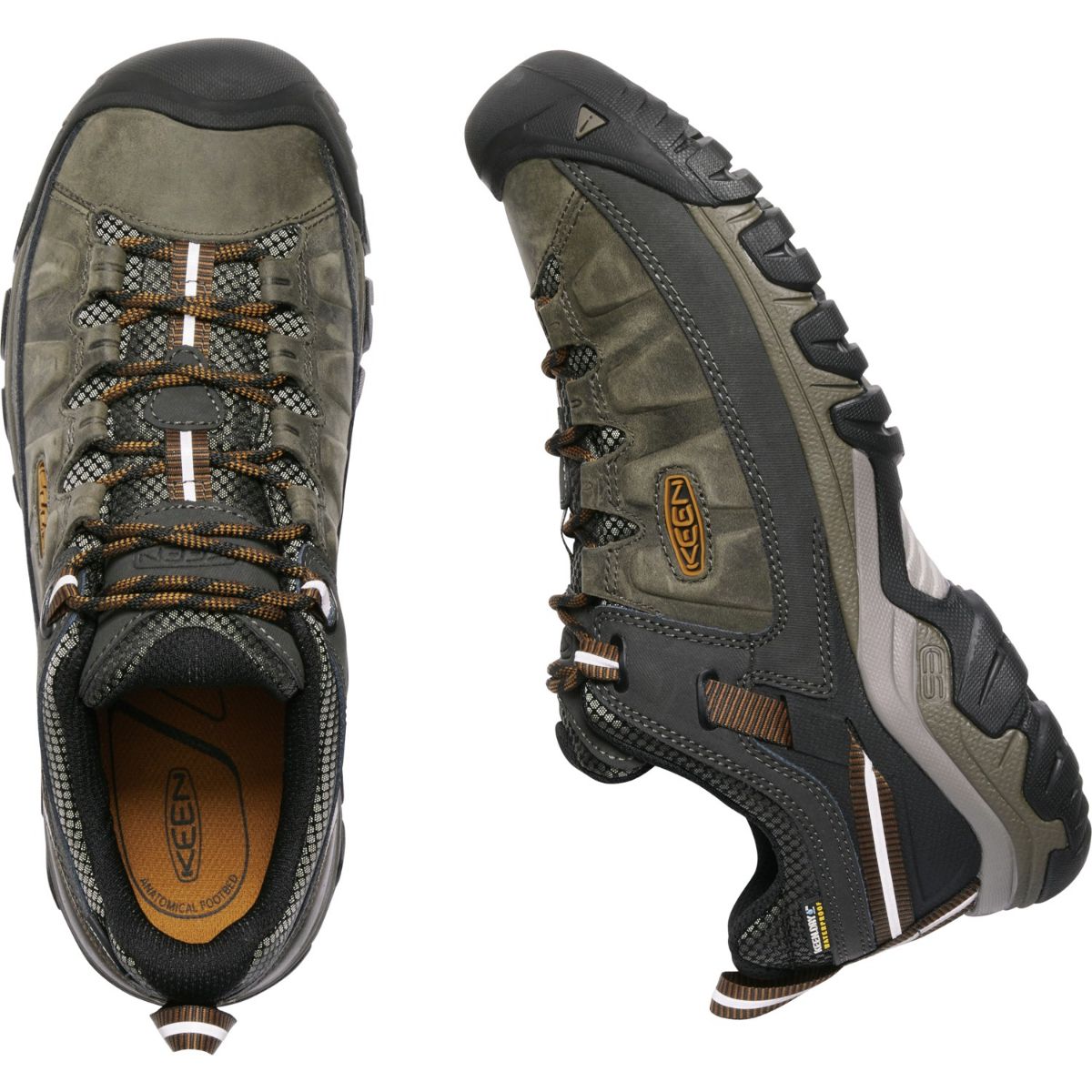 Keen Men's Targhee III Wp in Black Olive/Golden Brown
