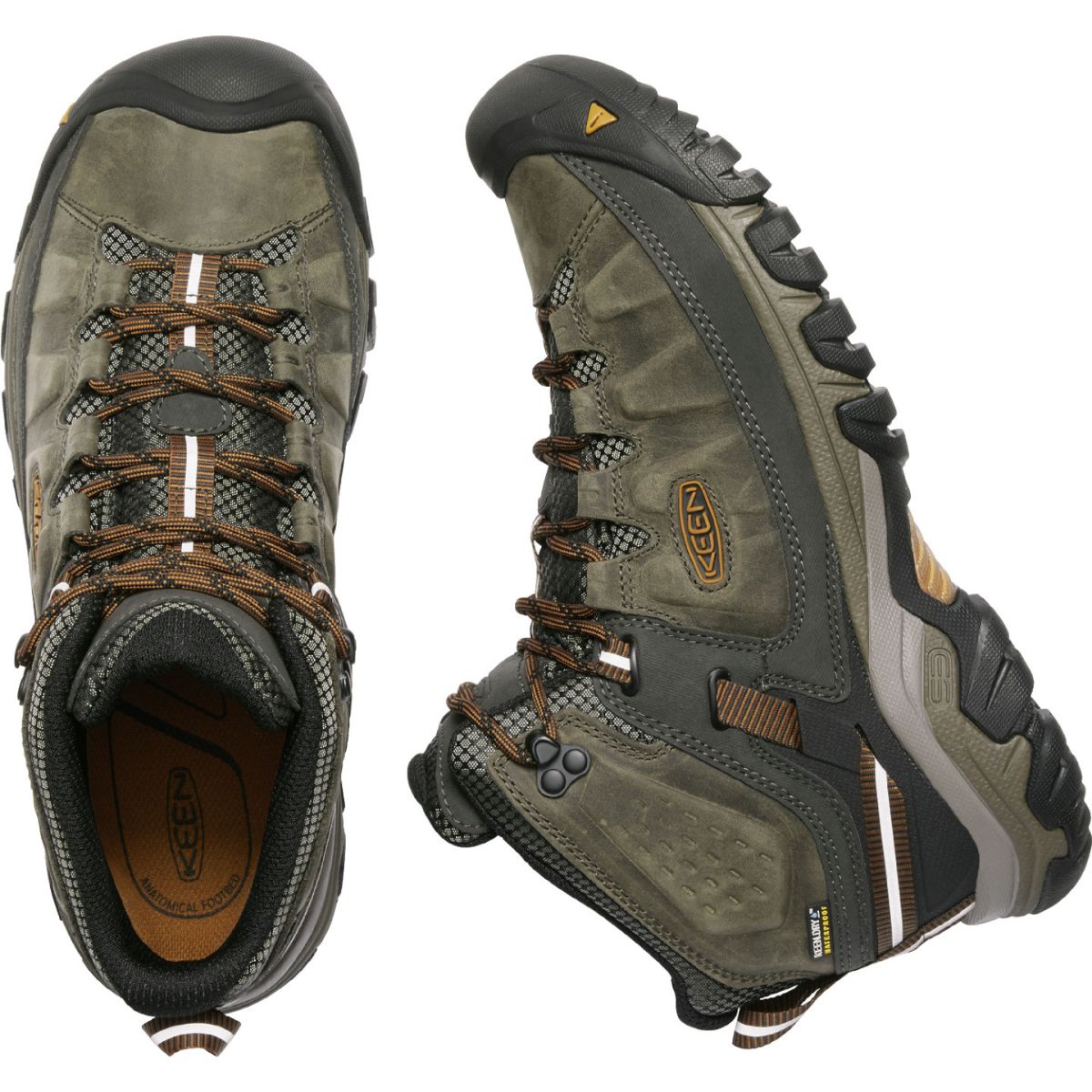 Keen Men's III Mid WP Wide in Black Olive/Golden Brown