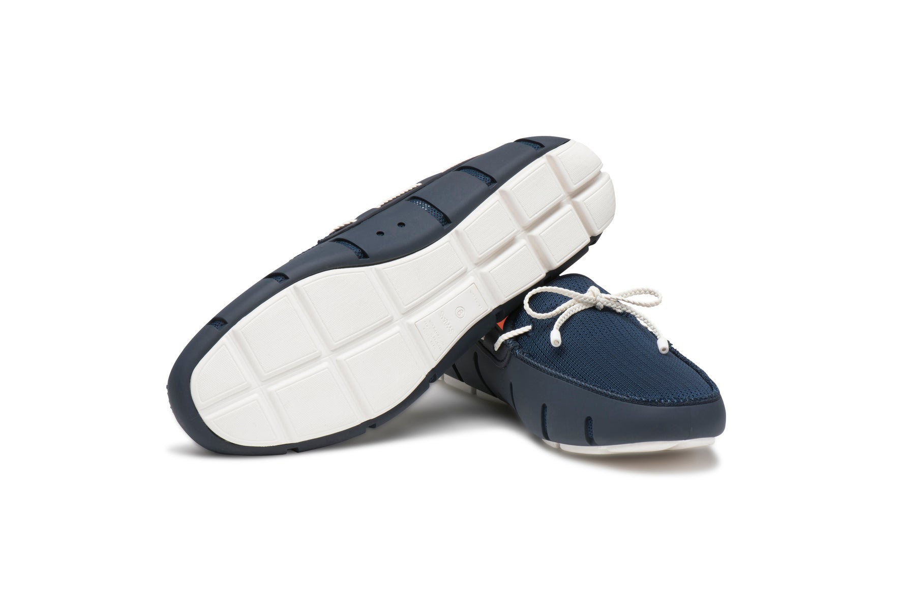 Mocassins à lacets tressés pour homme Swims, bleu marine et blanc