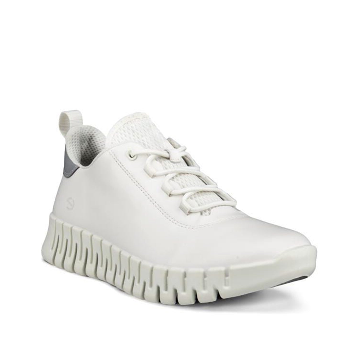 Baskets ECCO Gruuv Lea pour femme, coloris blanc/gris clair