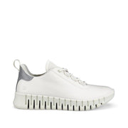 ECCO Women's Gruuv Sneaker Lea in White/Light Grey