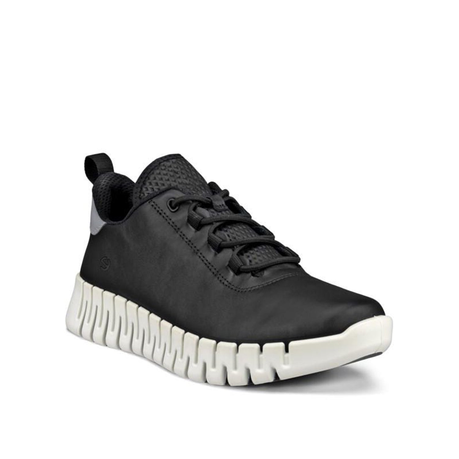 ECCO Women's Gruuv Sneaker Lea in Black/Light Grey