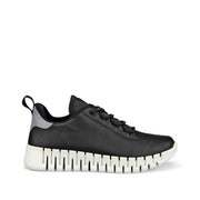 ECCO Women's Gruuv Sneaker Lea in Black/Light Grey