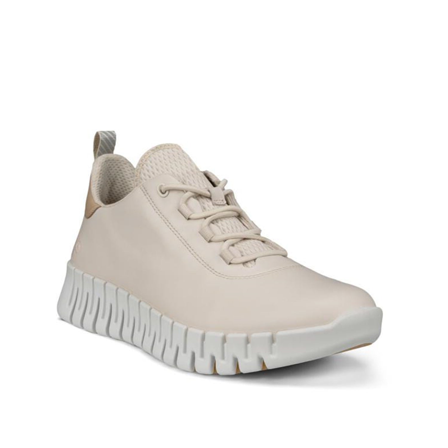 ECCO Women's Gruuv Sneaker Lea in Limestone/Powder