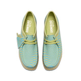 Clarks Women's Wallabee in Blue/Lime Print