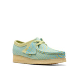 Clarks Women's Wallabee in Blue/Lime Print