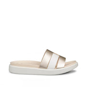 ECCO Women's Flowt Slide in White/Pure Gold
